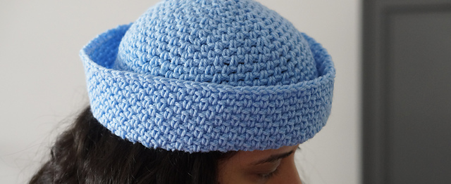 Moss stitch sailor hat