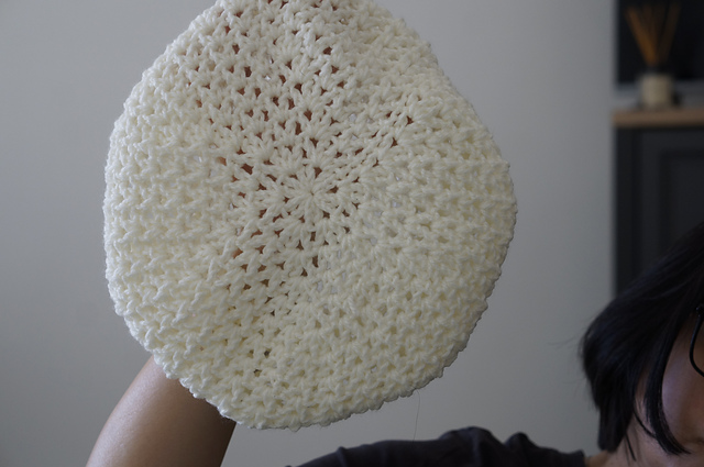 V stitch summer beret