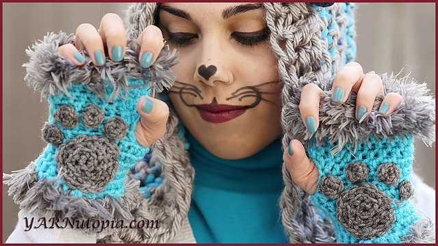 Cat Paw Fingerless Gloves