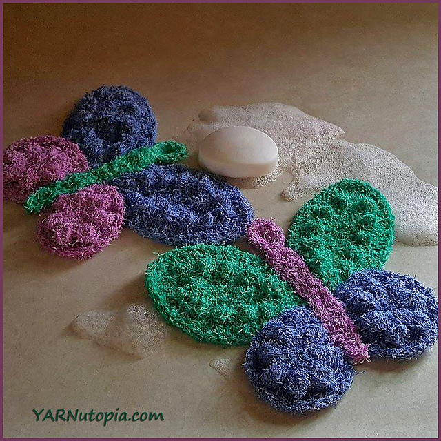 Butterfly Scrubby Washcloth
