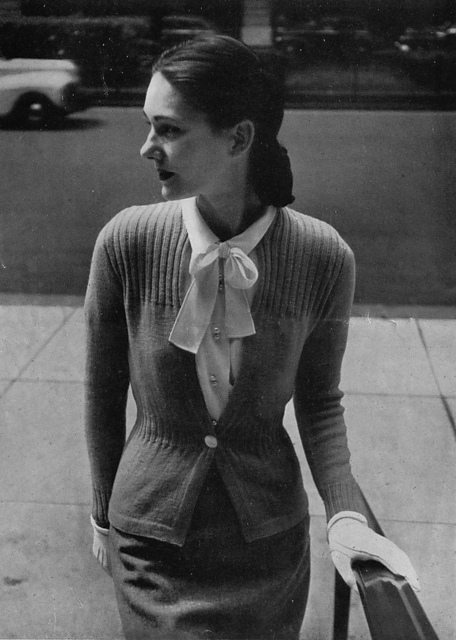 Ribbed Yoke Cardigan