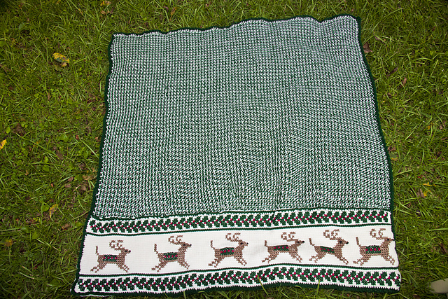 Prancing Reindeer Afghan