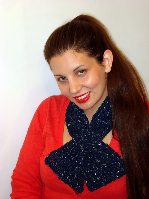 Cotton Sparkle Starry Night Keyhole Scarf