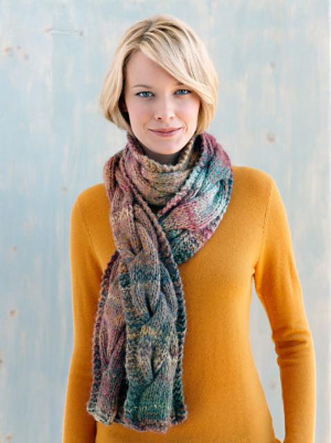 Rock Rose Cabled Scarf