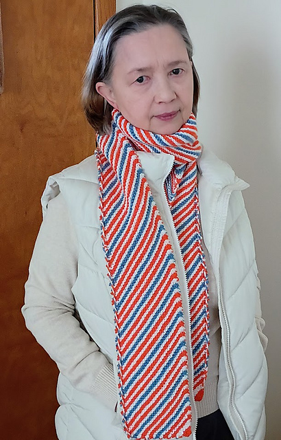 Bias Striped Scarf