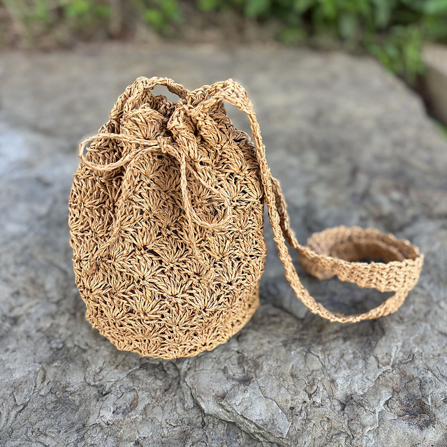 Boho Raffia Bucket Bag