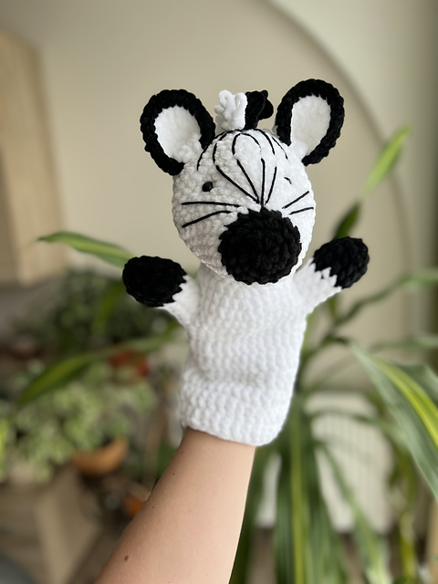 Zebra hand puppet