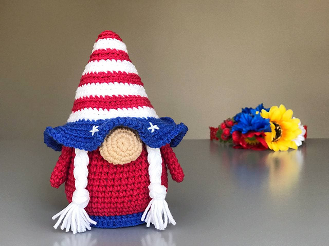 American Patriotic Gnome Girl