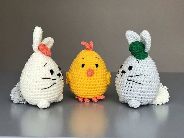 Easter Bunny Eggs and Chicken Egg