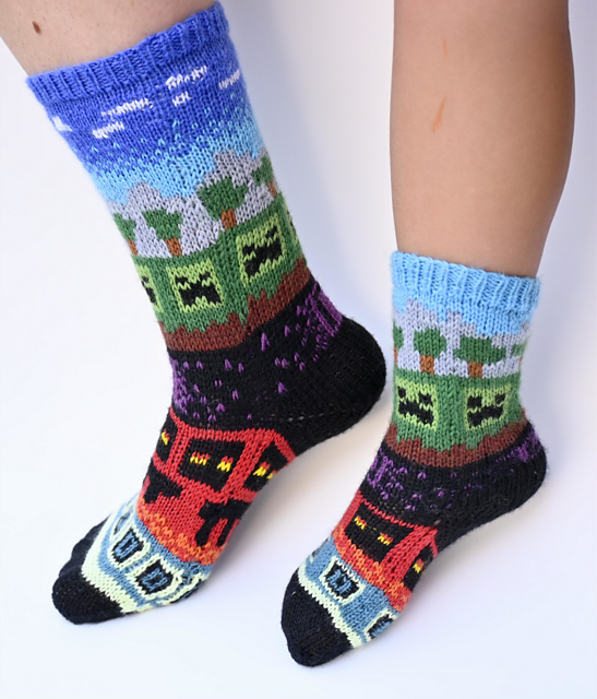 Ravelry: Survival Mode PixelKnitSocks pattern by Kayla Baldwin