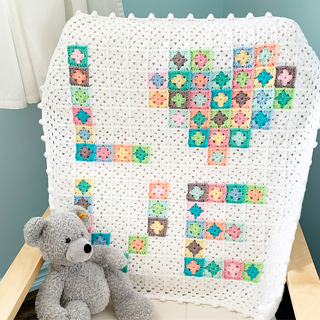 LOVE Baby Granny Square Blanket