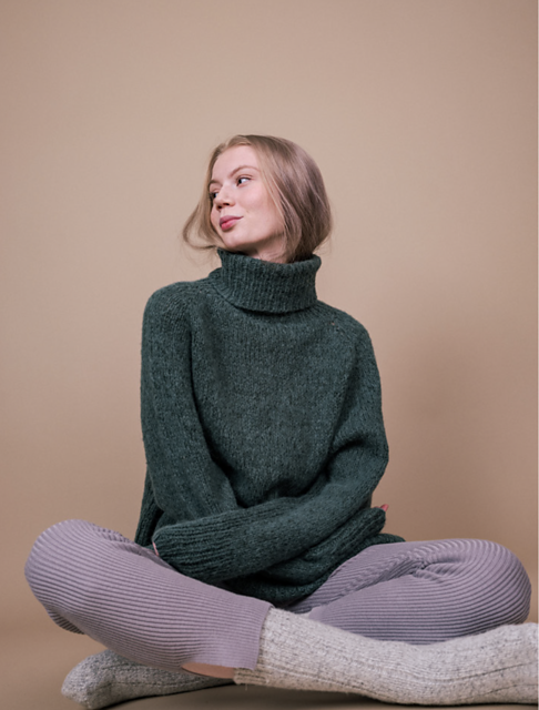 Green Sweater with a Turtleneck