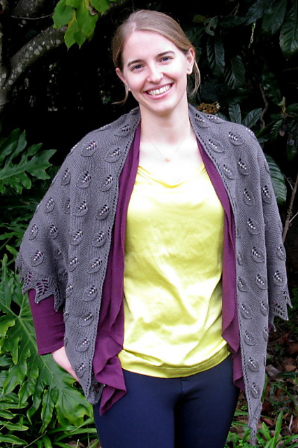 Embossed Leaves Shawl