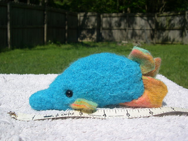 Knitted/Felted Blue Fish