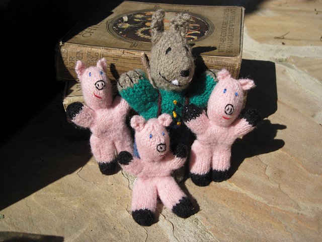 The Three Little Pigs Wolf Walking Puppets