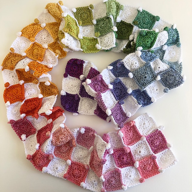 Rainbow Bobble Scarf