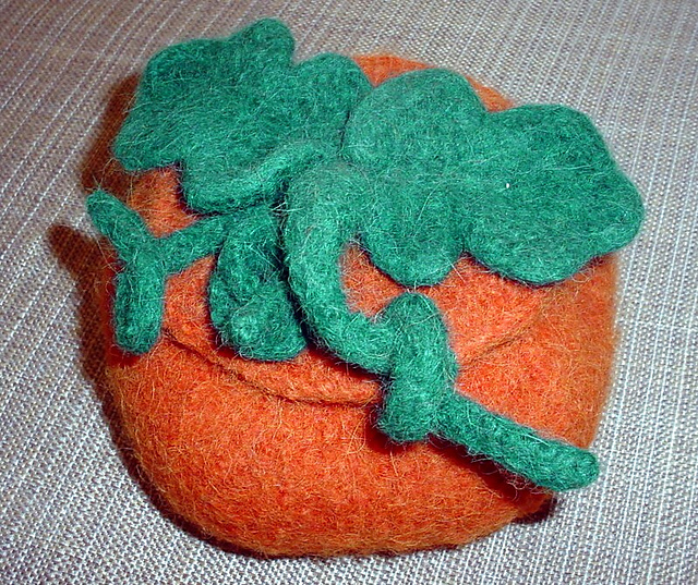 Fall Felted Pumpkin Bowl with Lid