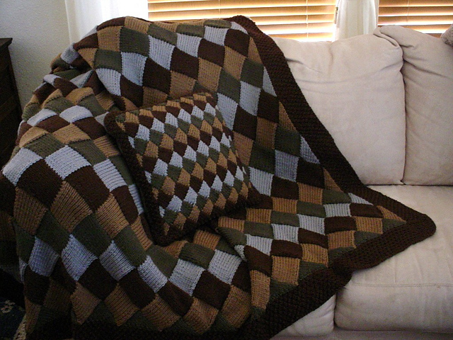 Entrelac Afghan & Pillows