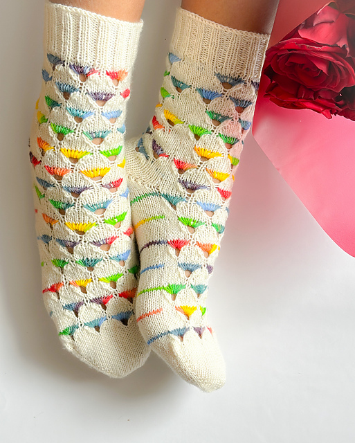 Jeweled Dandelion Socks