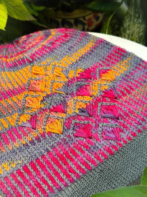 Flowered Diamond Beanie