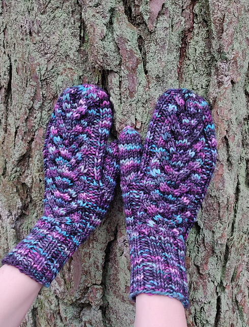 Neon nights mittens