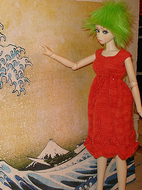 Dress with Leaf Lace Hem