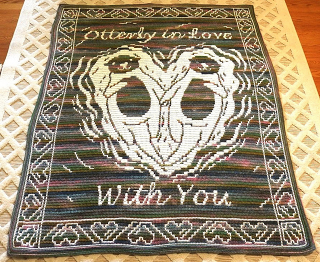 Otterly in Love Mosaic Crochet Blanket