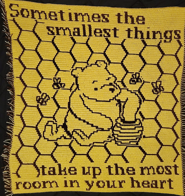 Classic Pooh Smallest Things mosaic blanket