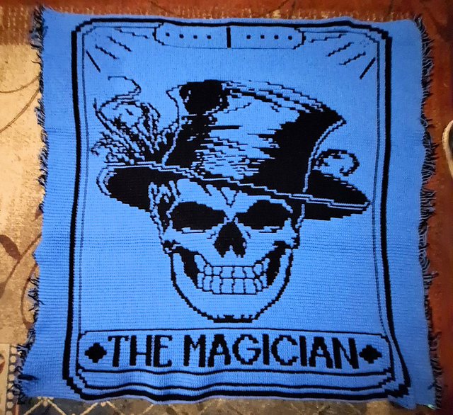 The Magician Tarot card mosaic blanket