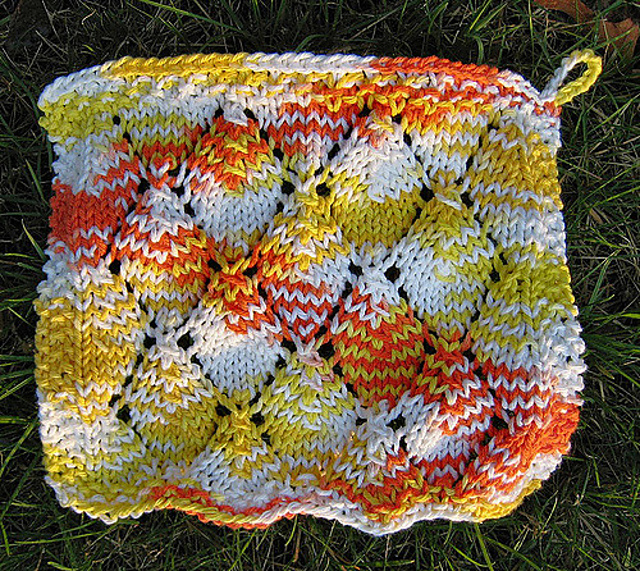 Falling Leaf Lace Dishcloth
