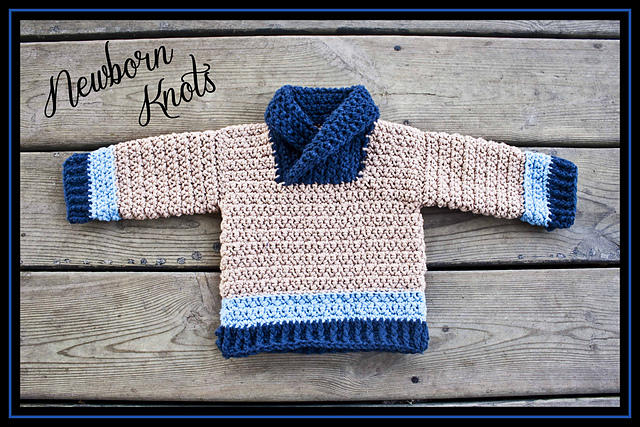 Shawl Collar Boy or Girl Baby Sweater. #04