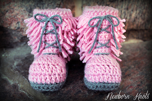 Boy or Girl Fringe Baby Booties. #06