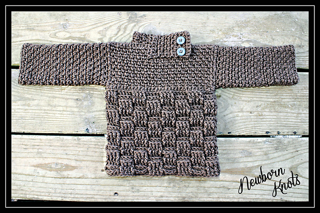Boys or Girls Basket Weave Baby Sweater. #08