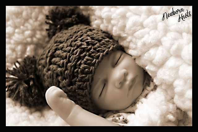 Boys or Girls Basket Weave Pom Pom Hat. #10