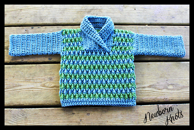 Rippled Shawl Collar Baby Sweater #20