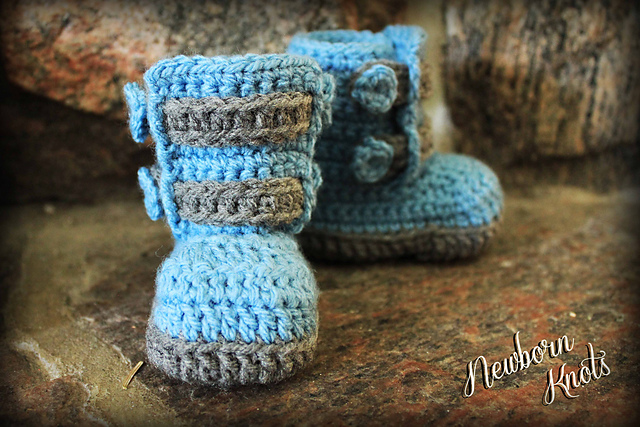 Boys or Girls Double Strap Baby Bootie. #28