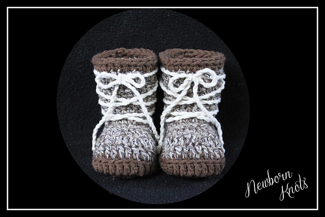Boys or Girls All Tied Up Baby Booties. #034