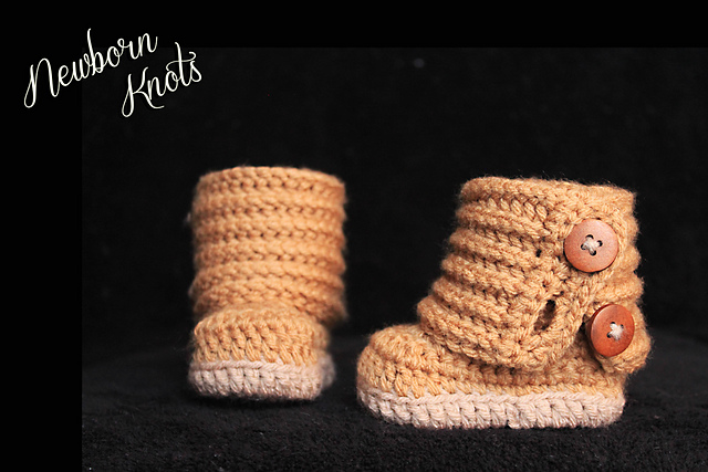 Boys or Girls Fold Over Button Up Booties #43