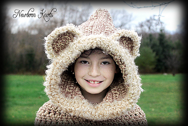 Fur Trim Hooded Cowl # 059