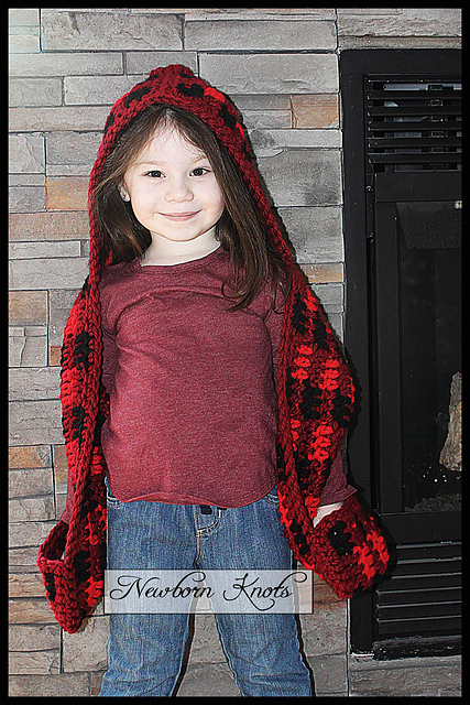 #99 Playful Plaid Hooded Scarf with Pockets