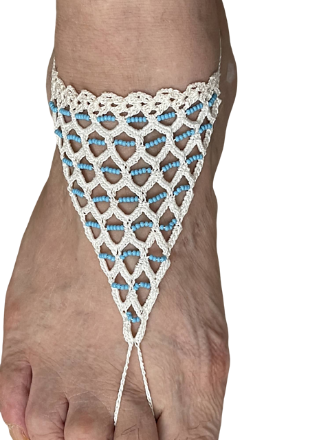 Crochet Barefoot Sandals with Seed Beads