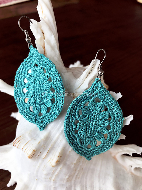 Aqua Blue Leaf Earrings