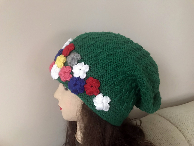 Flowers Slouchy Hat