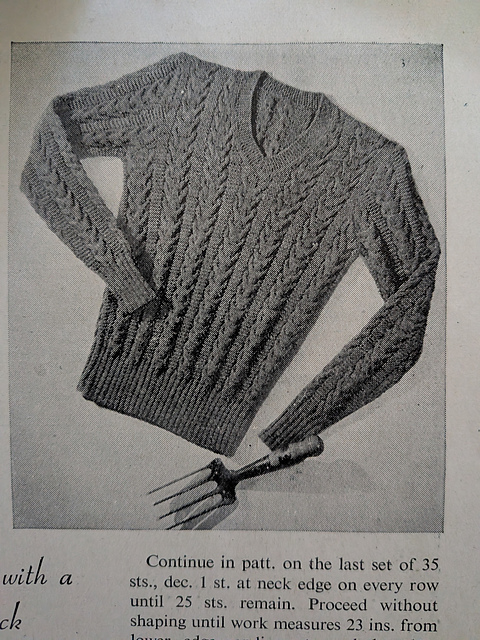V-neck Cable Pullover