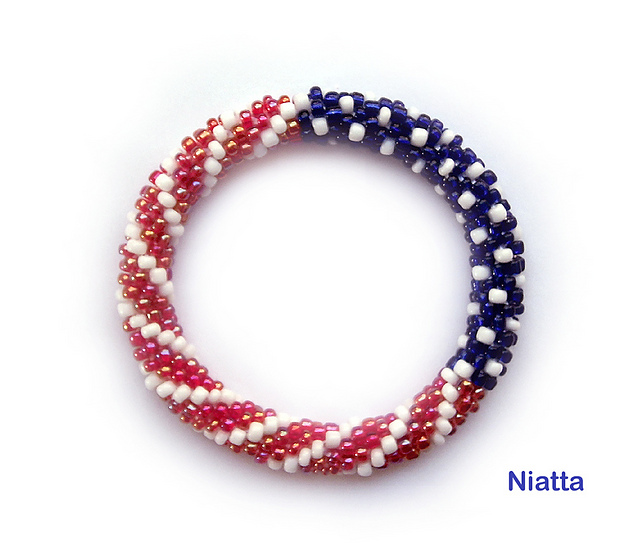 American flag beaded bracelet