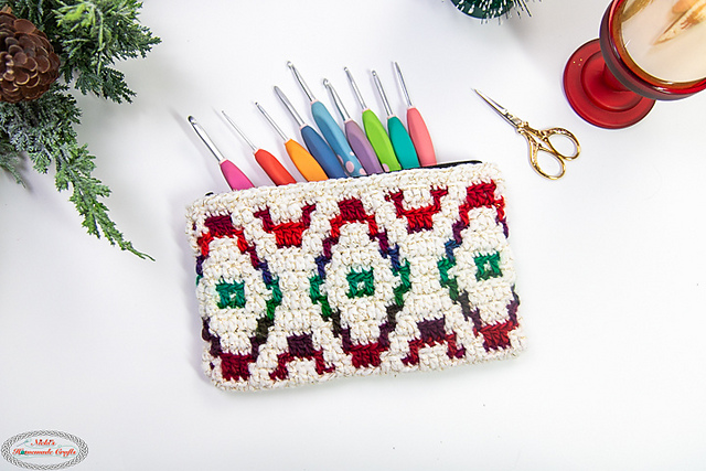 Mosaic Crochet Zipper Pouch