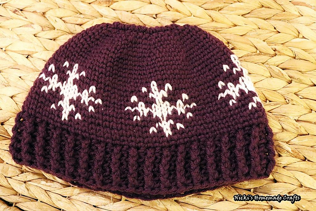 Snowflakes Messy Bun Hat
