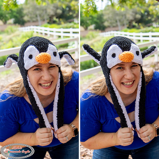 Penguin Hat With Movable Wings