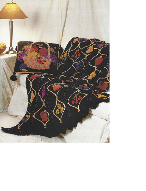 Abbondanza Afghan/Fruit Basket Pillow