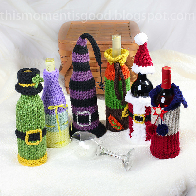 Holiday Wine Bottle Cozies